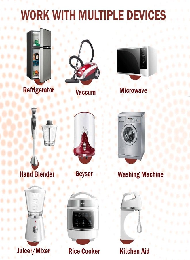 EMBOX محول قابس من 6 أمبير إلى 16 أمبير من إمبوكس لأجهزة تسخين المياه، والثلاجات، وأفران الميكروويف، والأجهزة المنزلية الثقيلة - مقبس 16 أمبير مع منافذ ثلاثية الأطراف مناسب لجميع المقابس الدولية (عبوة من قطعة واحدة) - Image 5